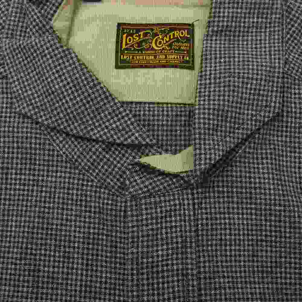 LOST CONTROL ロストコントロール L11F3-2107 Gingham Pin Check H/C Shirts ギンガム ピン チェック 長袖 シャツ ブラウン系 2【中古】