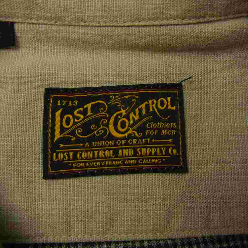 LOST CONTROL ロストコントロール L11F3-2107 Gingham Pin Check H/C Shirts ギンガム ピン チェック 長袖 シャツ ブラウン系 2【中古】