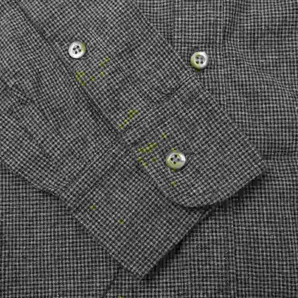 LOST CONTROL ロストコントロール L11F3-2107 Gingham Pin Check H/C Shirts ギンガム ピン チェック 長袖 シャツ ブラウン系 2【中古】