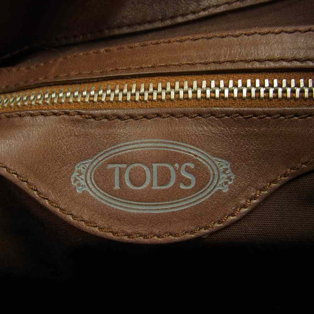 TOD’S トッズ ハラコ フラップ レザー バッグ ブラウン系【中古】