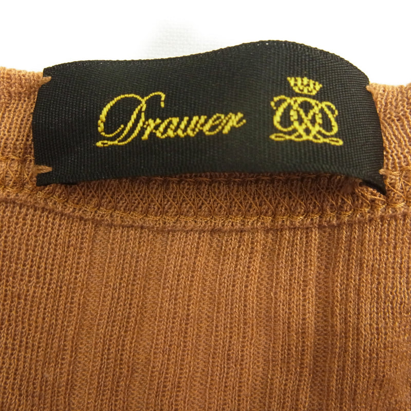 Drawer ドゥロワー 6517-206-0467 ハリヌキ ショートスリーブ シームレス カットソー 半袖 Tシャツ ブラウン系【中古】