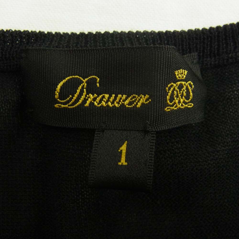 Drawer ドゥロワー 6518-106-0419 18G フロントギャザー ノースリーブ ニット ベスト ブラック系 1【中古】