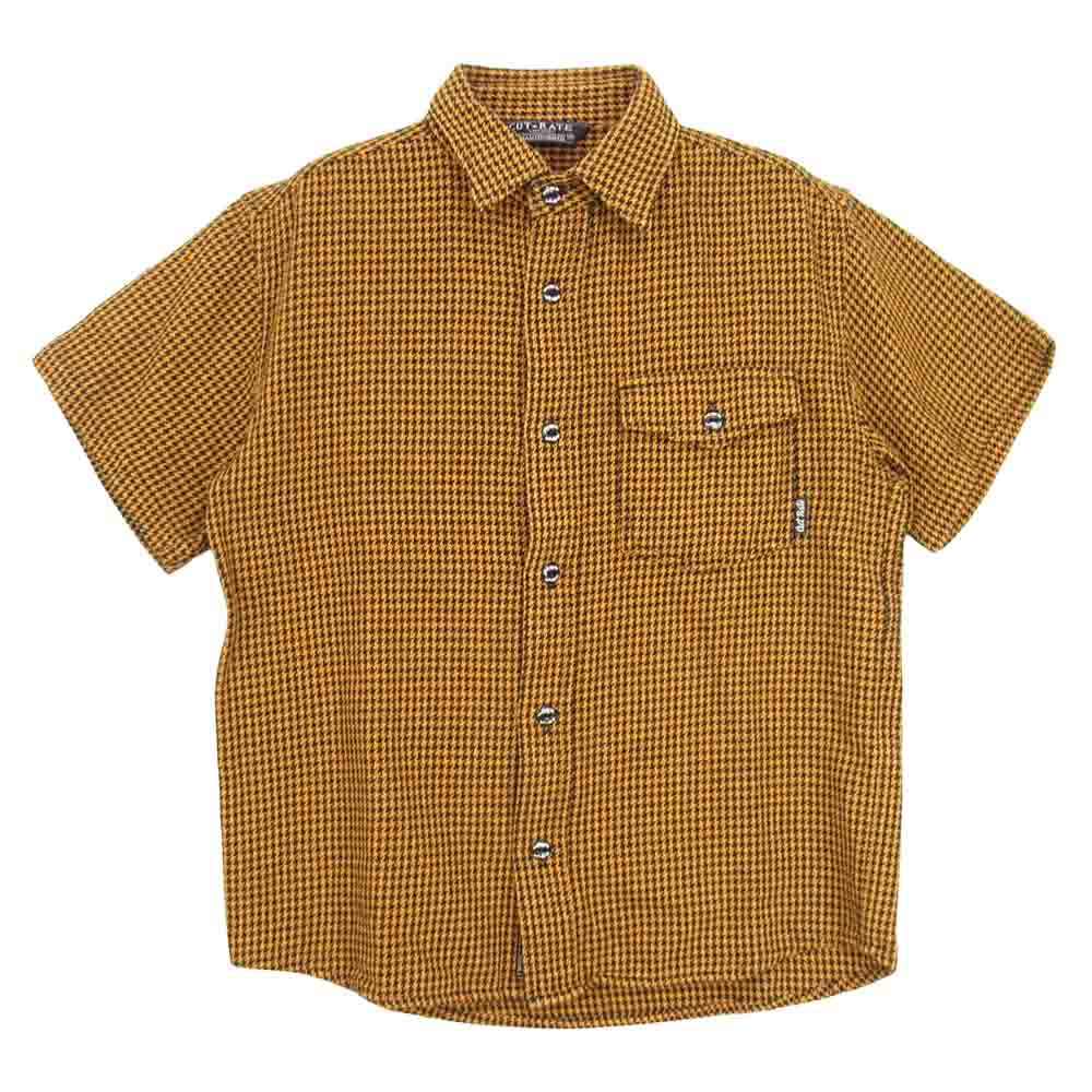 CUT RATE カットレイト 千鳥柄 半袖 シャツ イエロー系 M【中古】