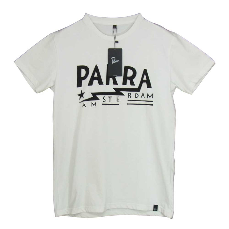 バイパラ PARRA AMSTERDAM t-shirt ロゴ プリント 半袖 Tシャツ ホワイト系 S【中古】