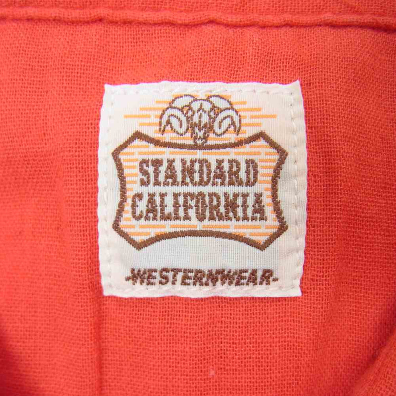 STANDARD CALIFORNIA スタンダードカリフォルニア Cotton shirt コットン 長袖 ワーク ウエスタン シャツ レッド系 M【中古】