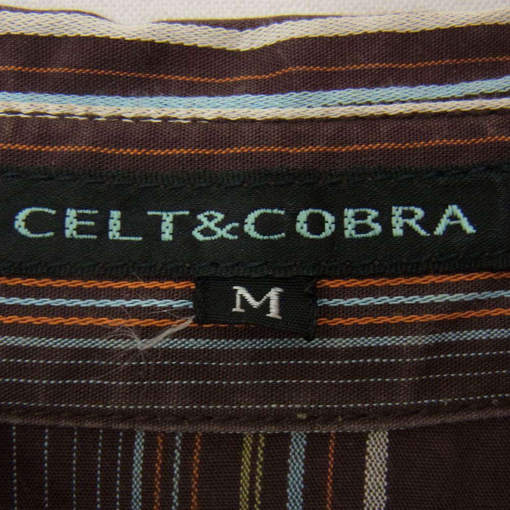 Celt&Cobra ケルト&コブラ 半袖 ストライプ シャツ ブラウン系 M【中古】