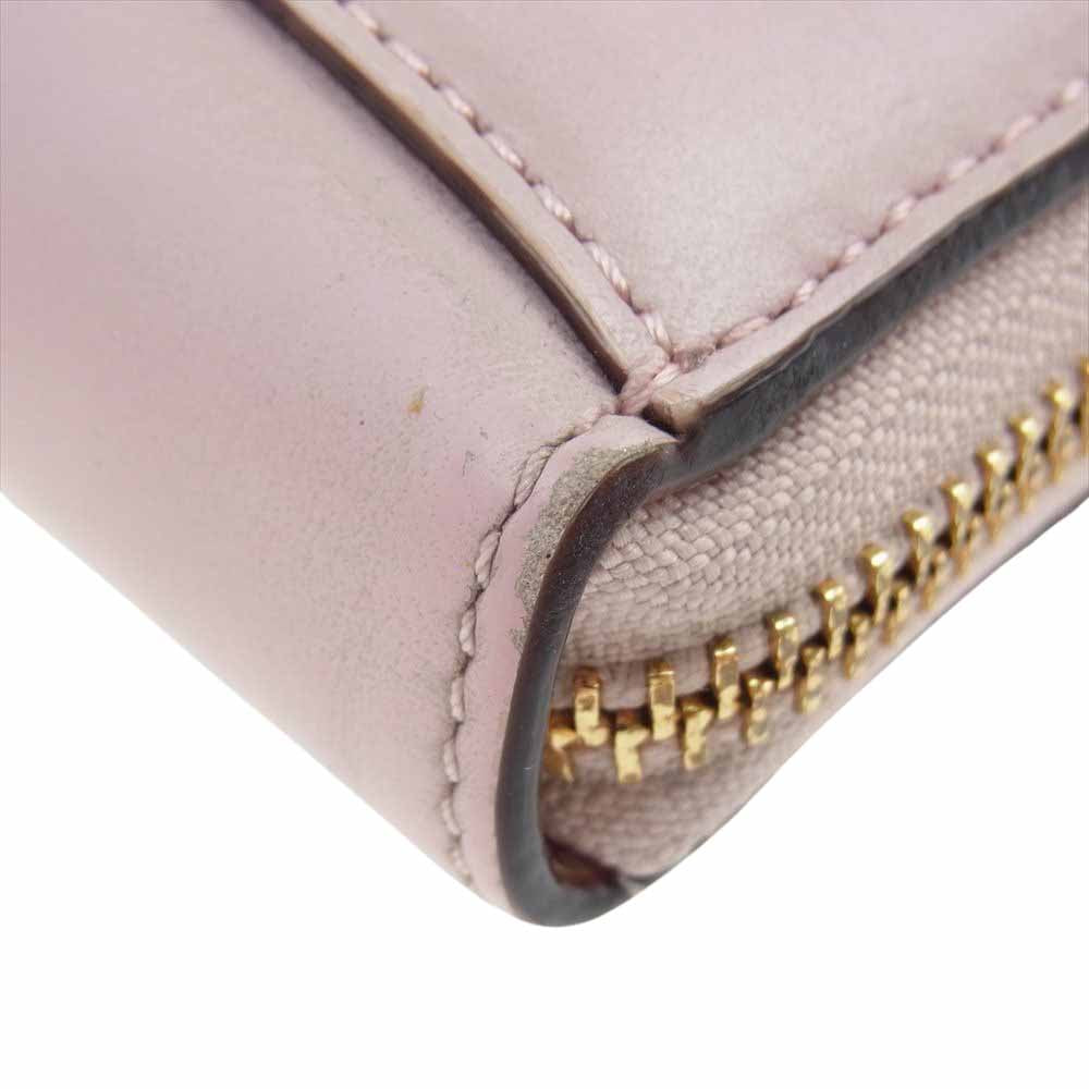 Kate Spade ケイトスペード ラウンドファスナー　ラウンドジップ 長財布 ピンク系【中古】