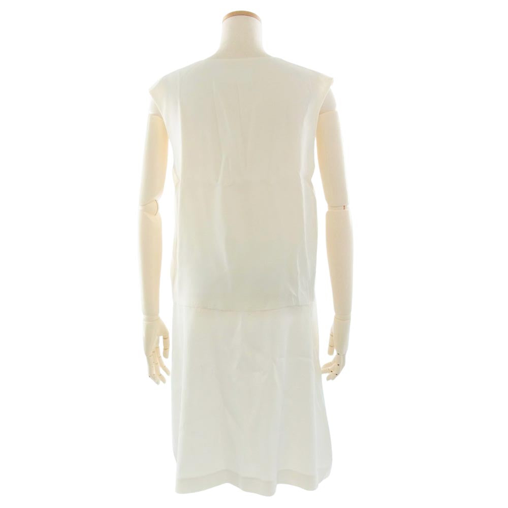 MAISON MARTIN MARGIELA メゾンマルタンマルジェラ 本人期 アーカイブ 04SS イタリア製 ここのえタグ セットアップ ノースリーブ ラップスカート ホワイト系 トップス38　スカート36【中古】