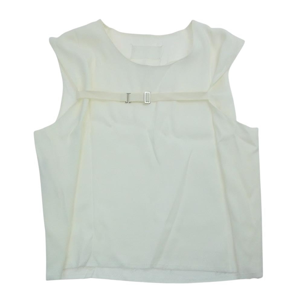 MAISON MARTIN MARGIELA メゾンマルタンマルジェラ 本人期 アーカイブ 04SS イタリア製 ここのえタグ セットアップ ノースリーブ ラップスカート ホワイト系 トップス38　スカート36【中古】