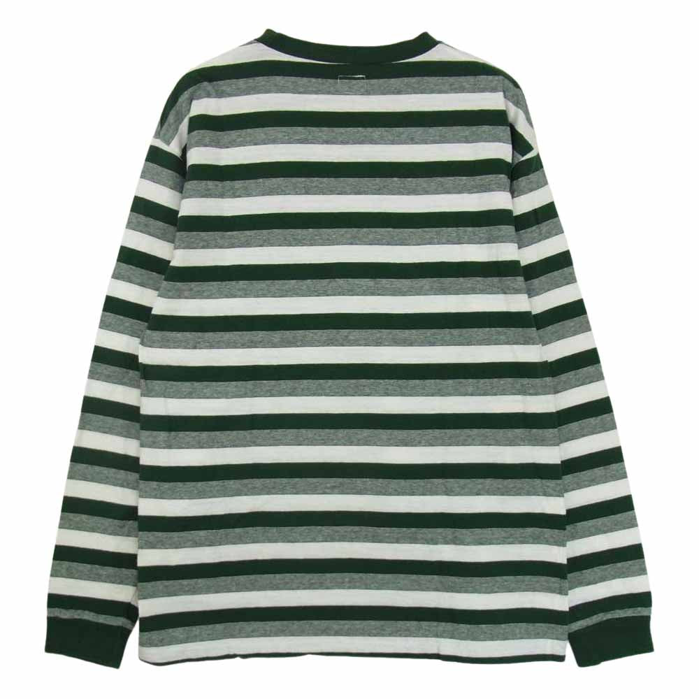 TENDERLOIN テンダーロイン T-TEE BORDER LS ボーダー クルーネック 長袖 Tシャツ カットソー ホワイト系 グリーン系【中古】