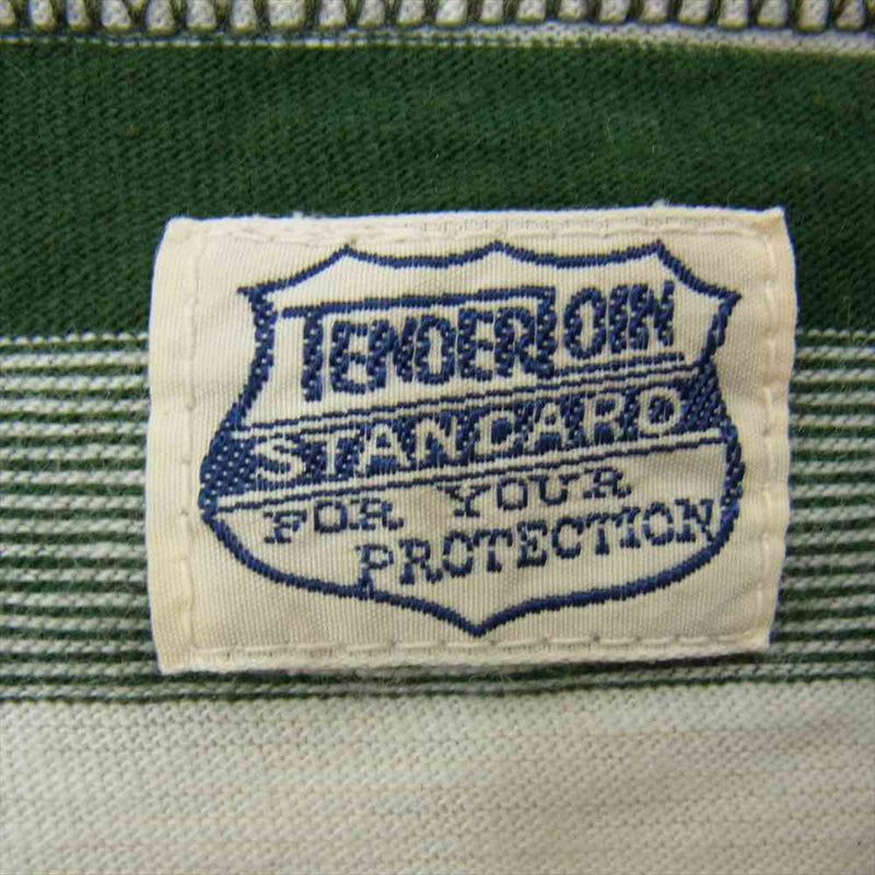 TENDERLOIN テンダーロイン T-TEE BORDER LS ボーダー クルーネック 長袖 Tシャツ カットソー ホワイト系 グリーン系【中古】