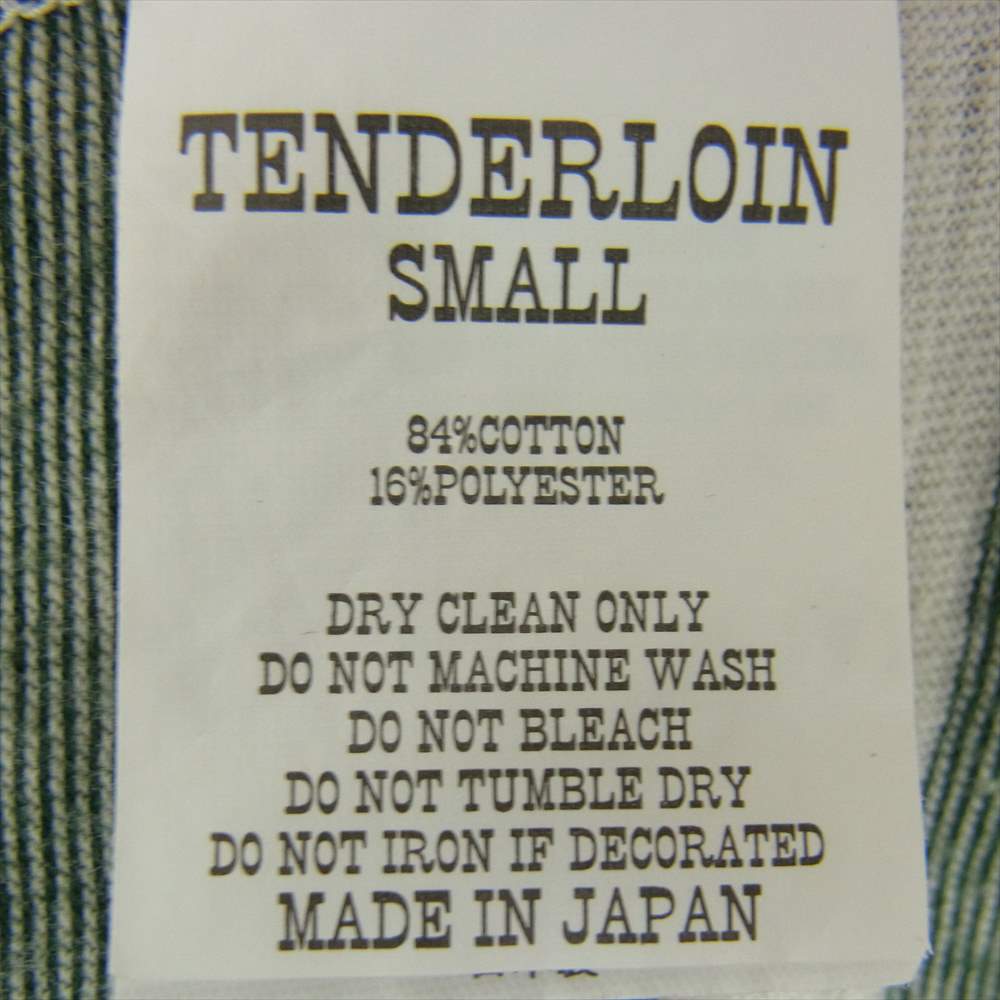 TENDERLOIN テンダーロイン T-TEE BORDER LS ボーダー クルーネック 長袖 Tシャツ カットソー ホワイト系 グリーン系【中古】
