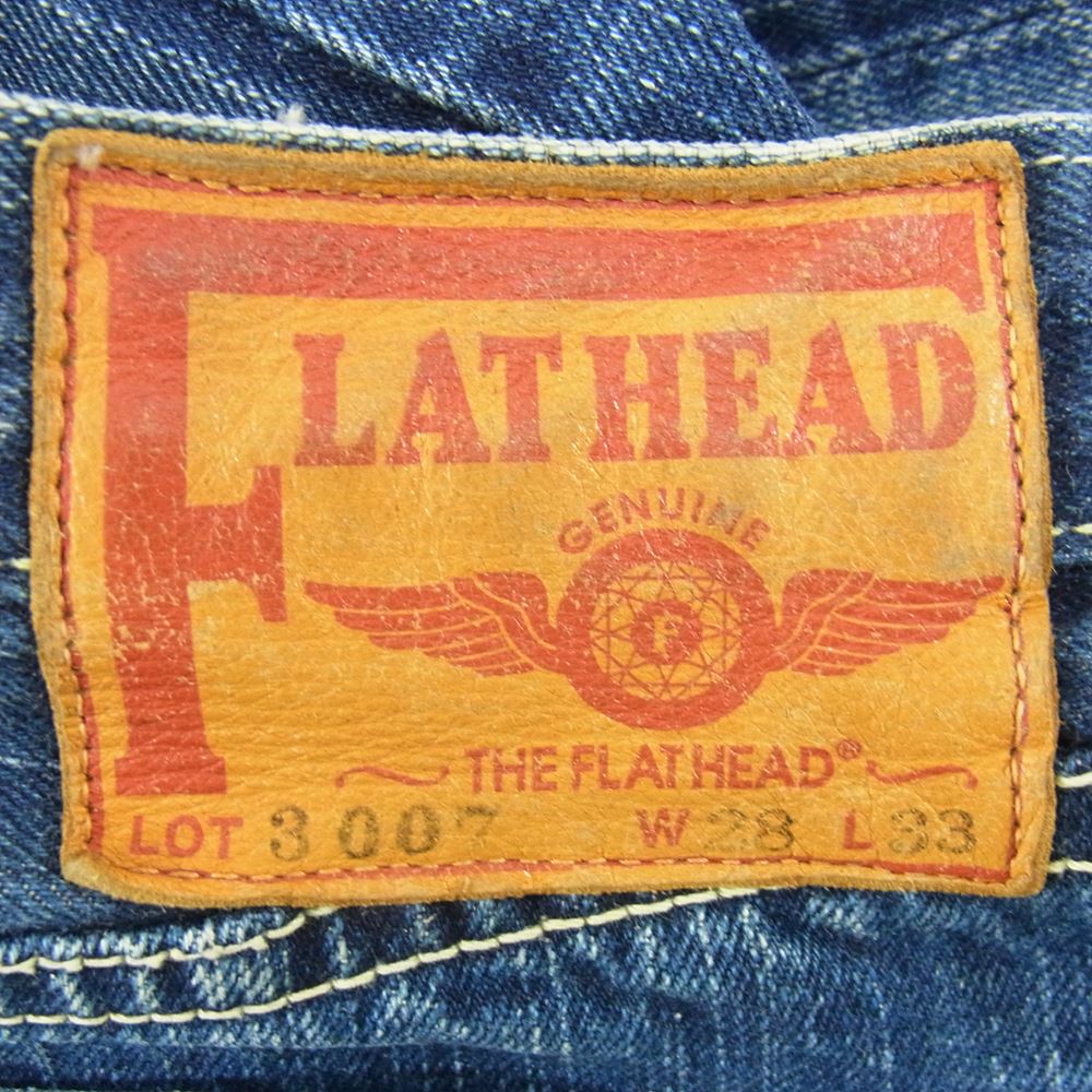 フラットヘッド Lot3007 ブーツカット デニムパンツ インディゴブルー系 W28L33【中古】