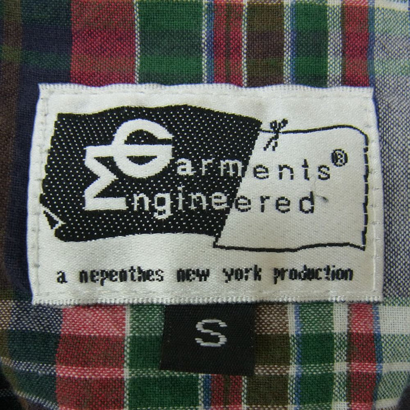 Engineered Garments エンジニアードガーメンツ チェック柄 テーラード シャツ ジャケット ネイビー系 S【中古】