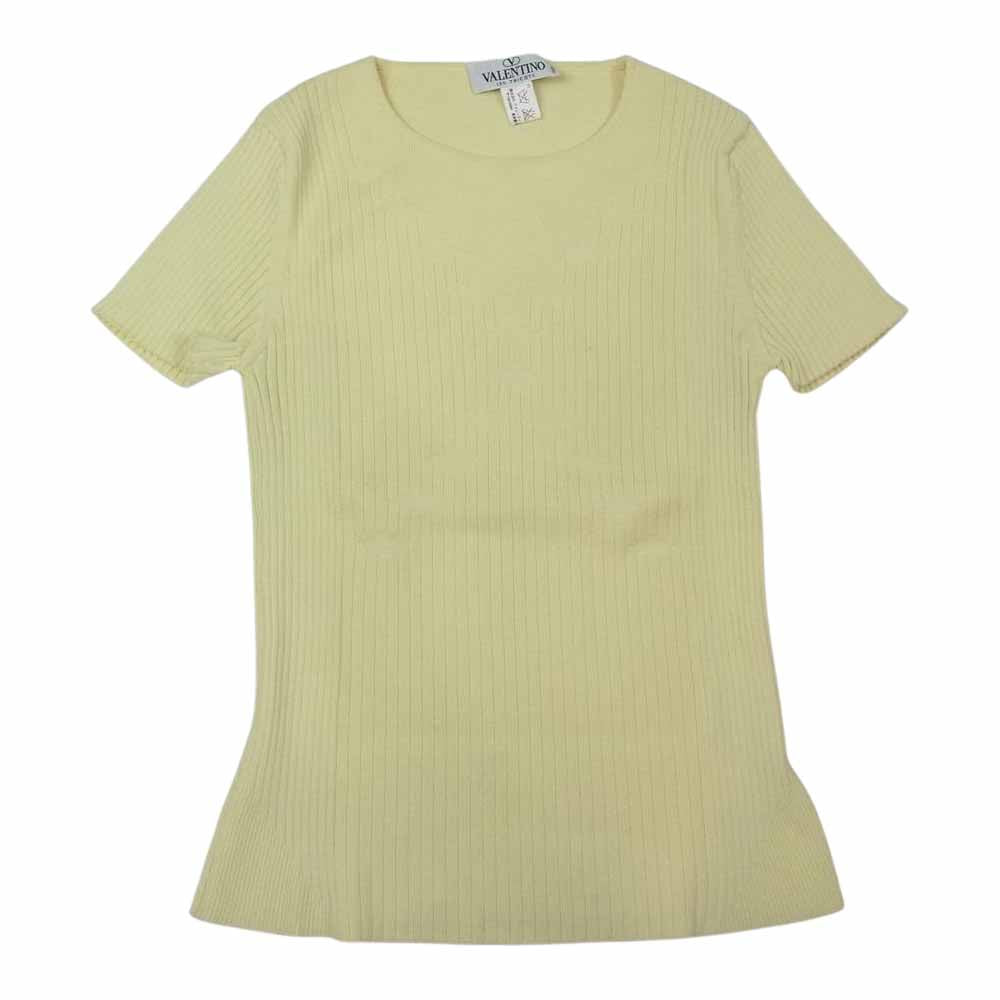 VALENTINO ヴァレンティノ ニット カットソー 半袖 イエロー系 42【中古】