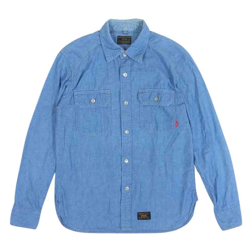 WTAPS ダブルタップス 14AW 142GWDT-SHM08　 CELL LS CHAMBRAY シャンブレー シャツ  ブルー系 ライトブルー系【中古】