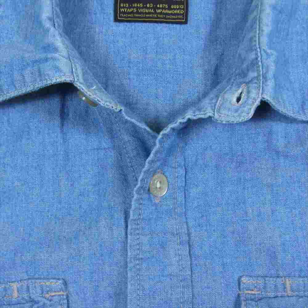 WTAPS ダブルタップス 14AW 142GWDT-SHM08　 CELL LS CHAMBRAY シャンブレー シャツ  ブルー系 ライトブルー系【中古】