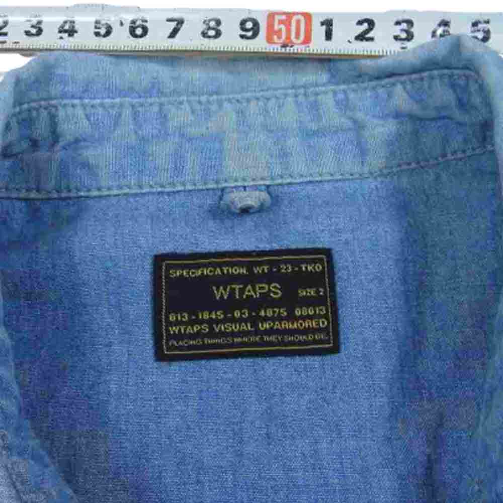 WTAPS ダブルタップス 14AW 142GWDT-SHM08　 CELL LS CHAMBRAY シャンブレー シャツ  ブルー系 ライトブルー系【中古】