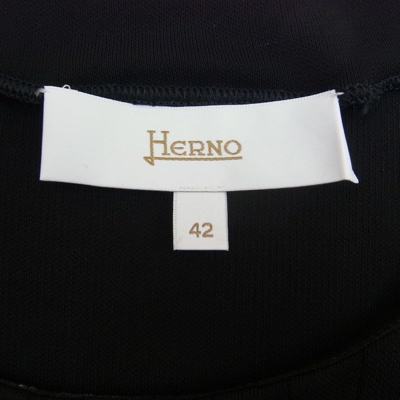 Herno ヘルノ イタリア製 ワンピース 半袖 ブラック系 42【中古】