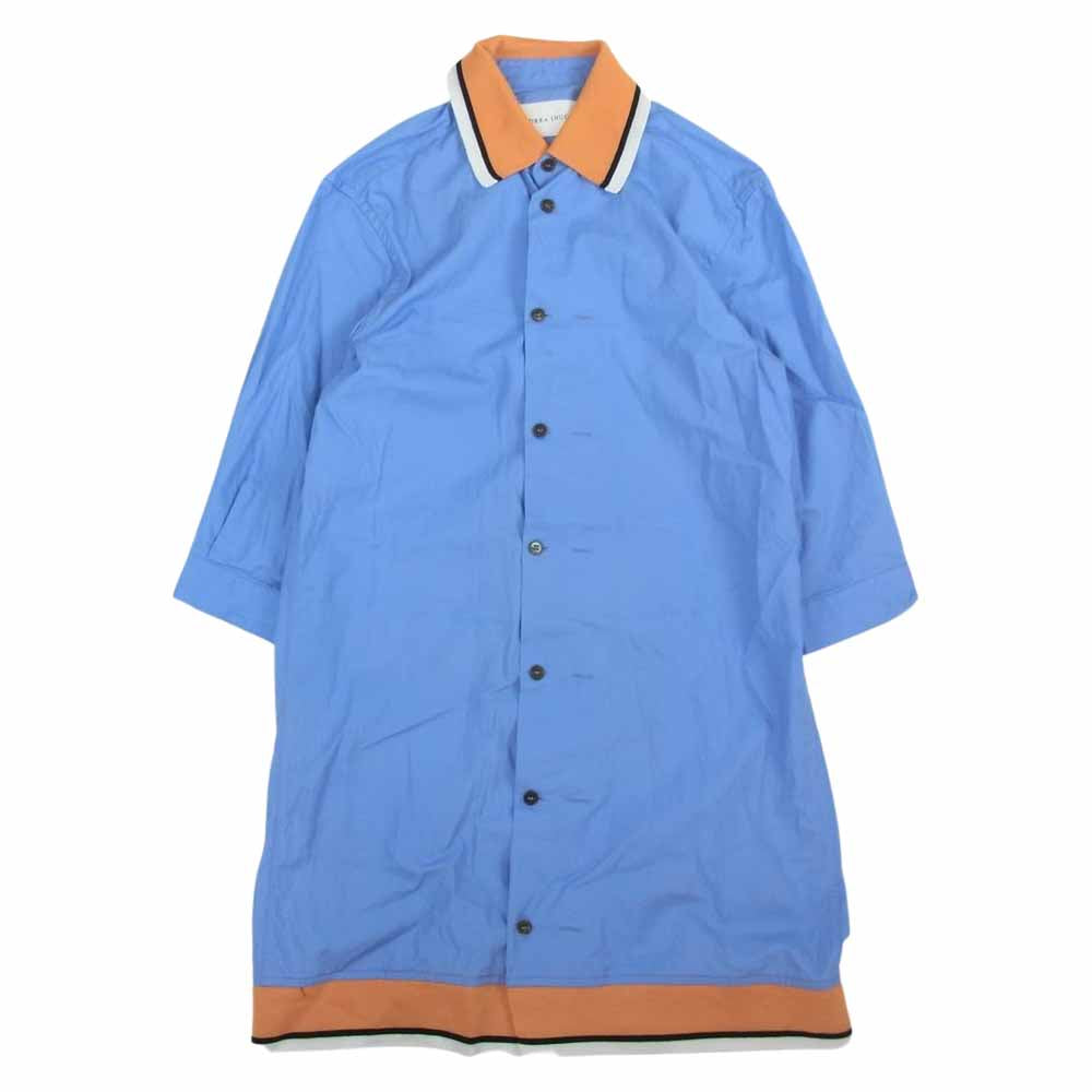 アンドレアインコントリ 襟切替長袖シャツ ブルー系 40【中古】