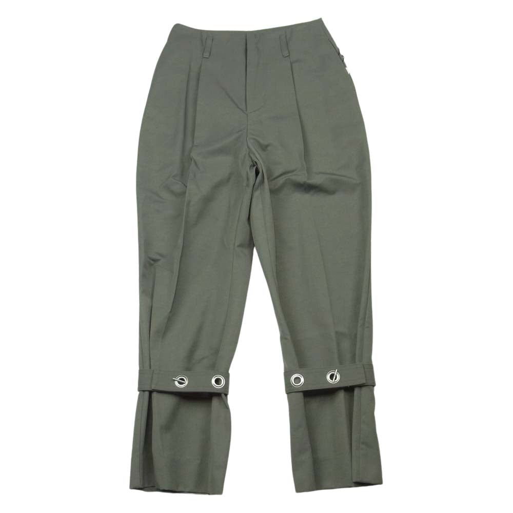 ネーム 21SS W-NMPT-21SS-019 TUCKED WIDE TROUSERS ワイド トラウザー パンツ KHAKI GRAY 2【極上美品】【中古】