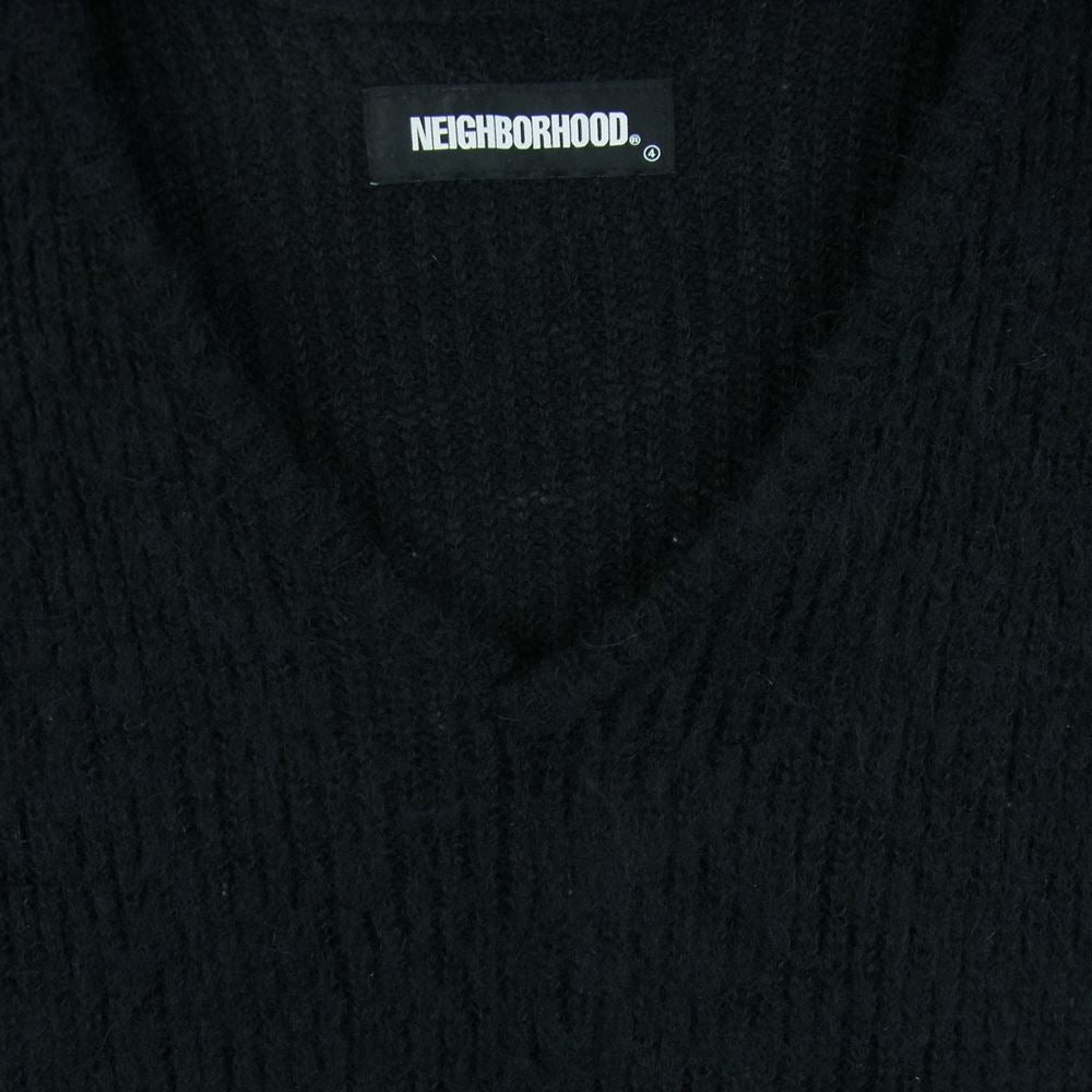 NEIGHBORHOOD ネイバーフッド 20AW 202FUNH-KNM04 MOHAIR NA-KNIT LS モヘヤ混 Vネック ニット 中国製 ブラック系 L【中古】