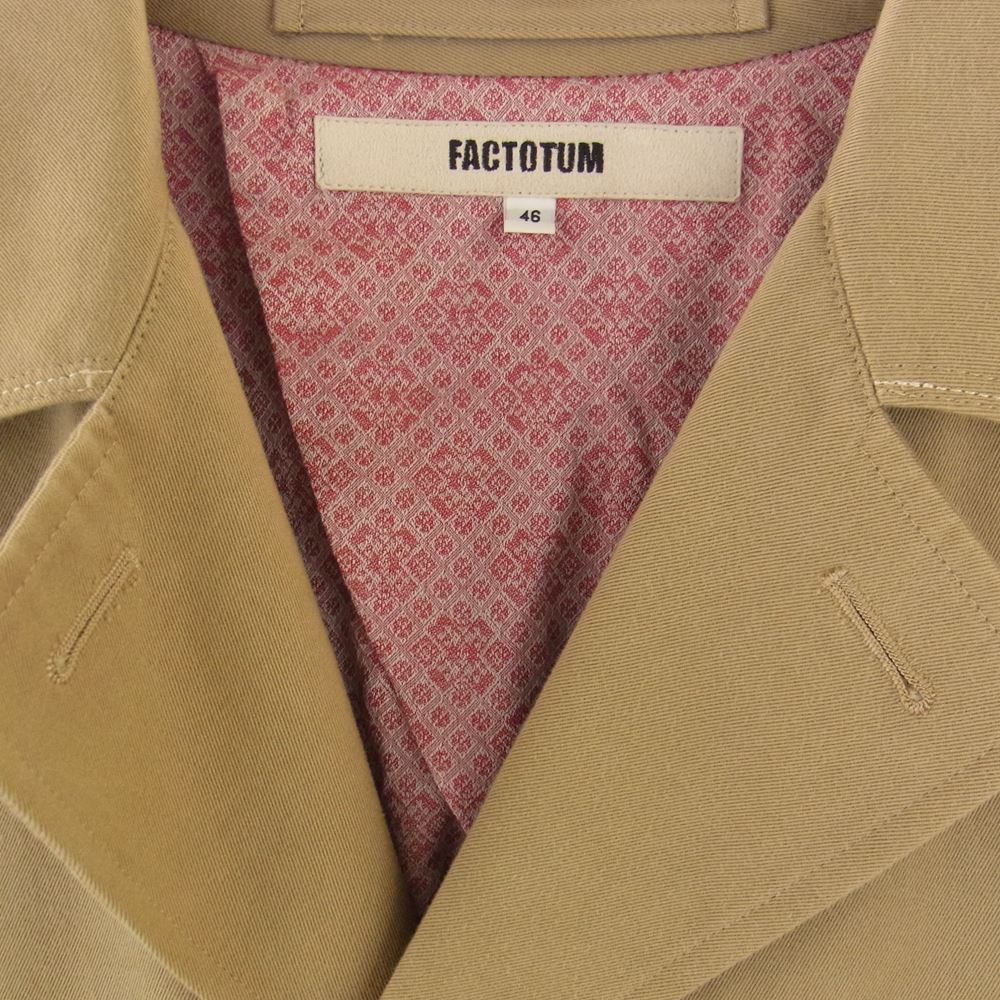 FACTOTUM ファクトタム ミリタリー コート ベージュ系 46【中古】