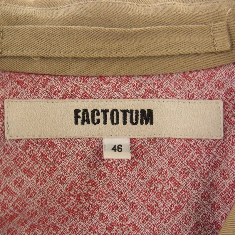 FACTOTUM ファクトタム ミリタリー コート ベージュ系 46【中古】