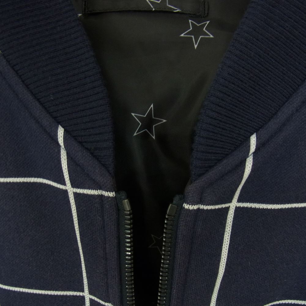uniform experiment ユニフォームエクスペリメント UE-150029 WINDOW PANE MA-1 ウィンドウ ペイン スウェット フライト ブルゾン ジャケット ネイビー系 3【中古】
