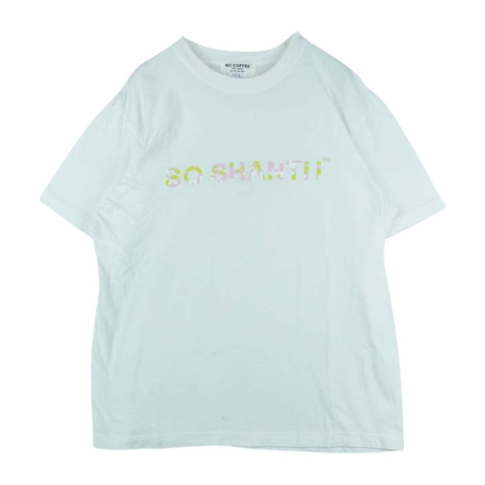 ノーコーヒー SHANTii シャンティ plantica SO SHANTii ロゴ プリント 半袖 Tシャツ コットン ホワイト系 L【中古】