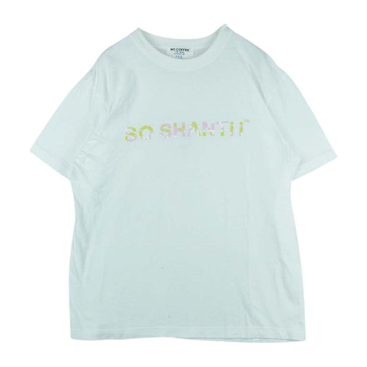 ノーコーヒー SHANTii シャンティ plantica SO SHANTii ロゴ プリント 半袖 Tシャツ コットン ホワイト系 L【中古】