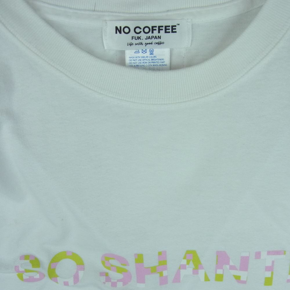 ノーコーヒー SHANTii シャンティ plantica SO SHANTii ロゴ プリント 半袖 Tシャツ コットン ホワイト系 L【中古】