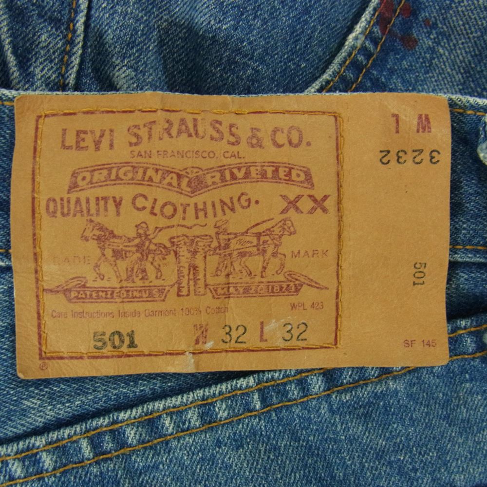 Levi's リーバイス ペンキ加工 501 デニム パンツ インディゴブルー系 32【中古】