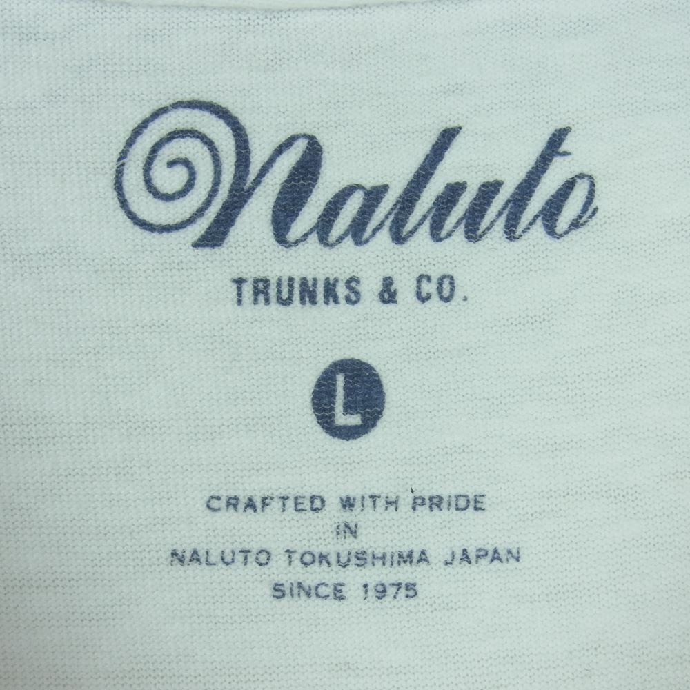 ナルト トランクス コットン ワッペン バックロゴ 半袖 Tシャツ カットソー 日本製 ホワイト系 L【中古】