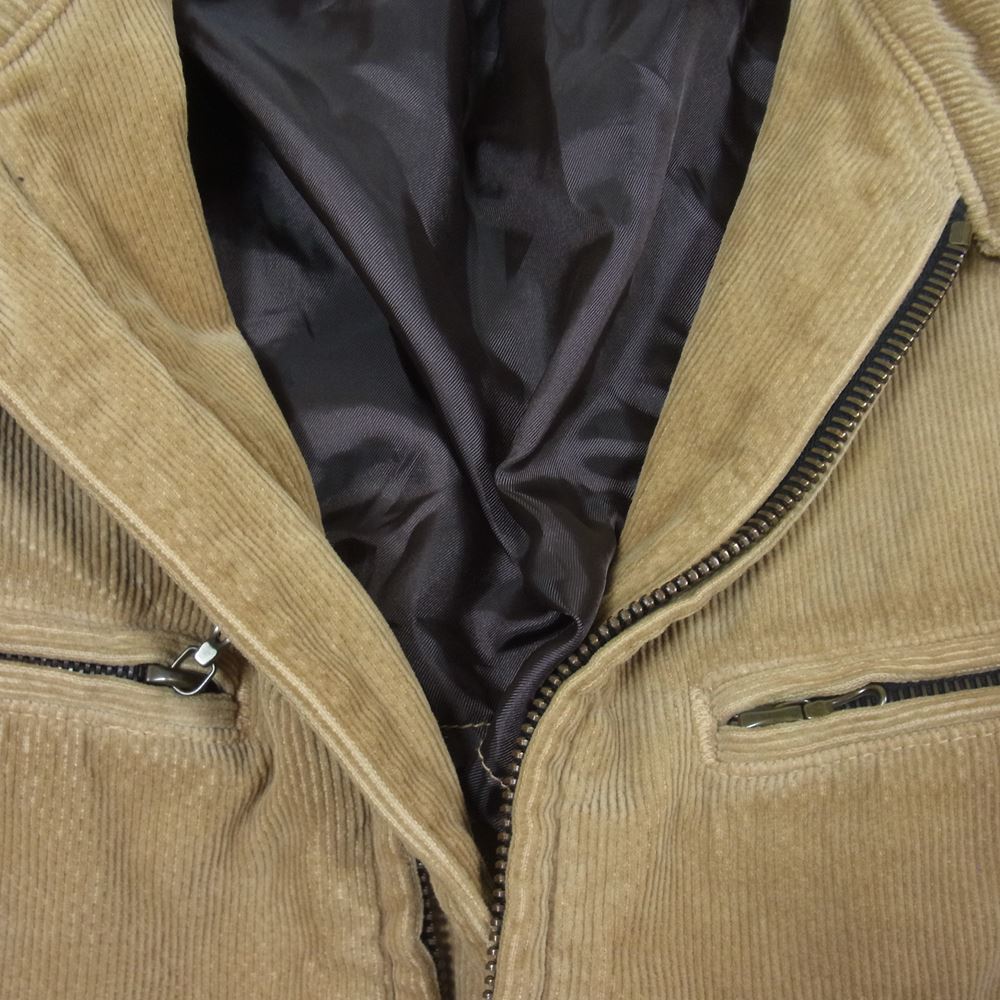 BACKBONE バックボーン 13AW BB13FW-B10 コーデュロイ シングル ライダース ジャケット ベージュ系 L【中古】