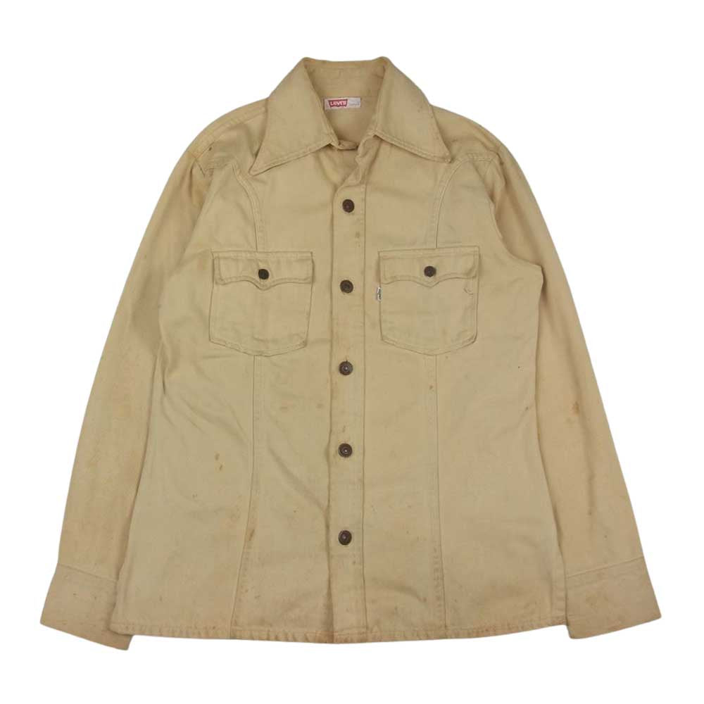 Levi's リーバイス BigE  白タブ コットン ウェスタン ラインシャツ ジャケット ベージュ系 M【中古】