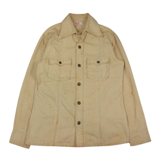 Levi's リーバイス BigE  白タブ コットン ウェスタン ラインシャツ ジャケット ベージュ系 M【中古】
