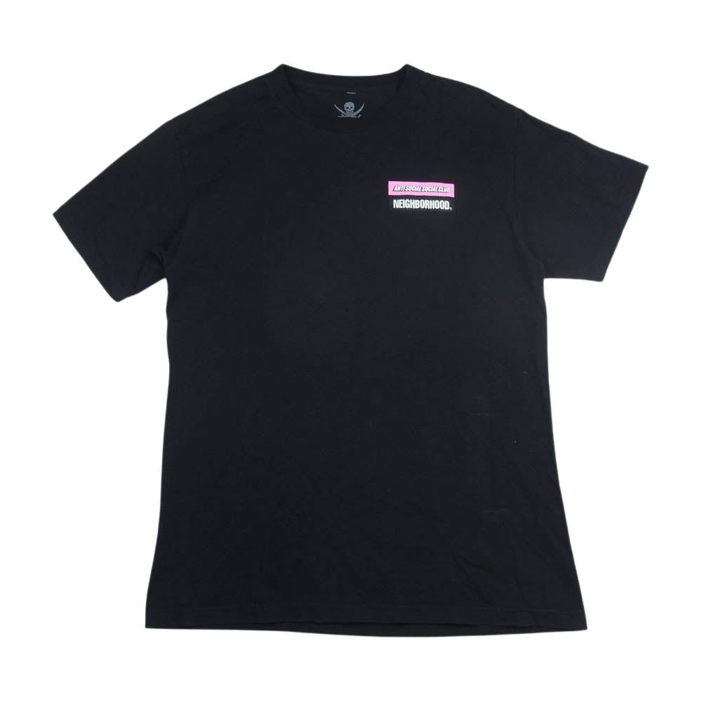 NEIGHBORHOOD ネイバーフッド 19AW 192GEASN-STM01S ANTI SOCIAL SOCIAL CLUB LOGO STUCK ON YOU TEE アンチソーシャルソーシャルクラブ ロゴプリント クルーネック Tシャツ ブラック系 M【中古】