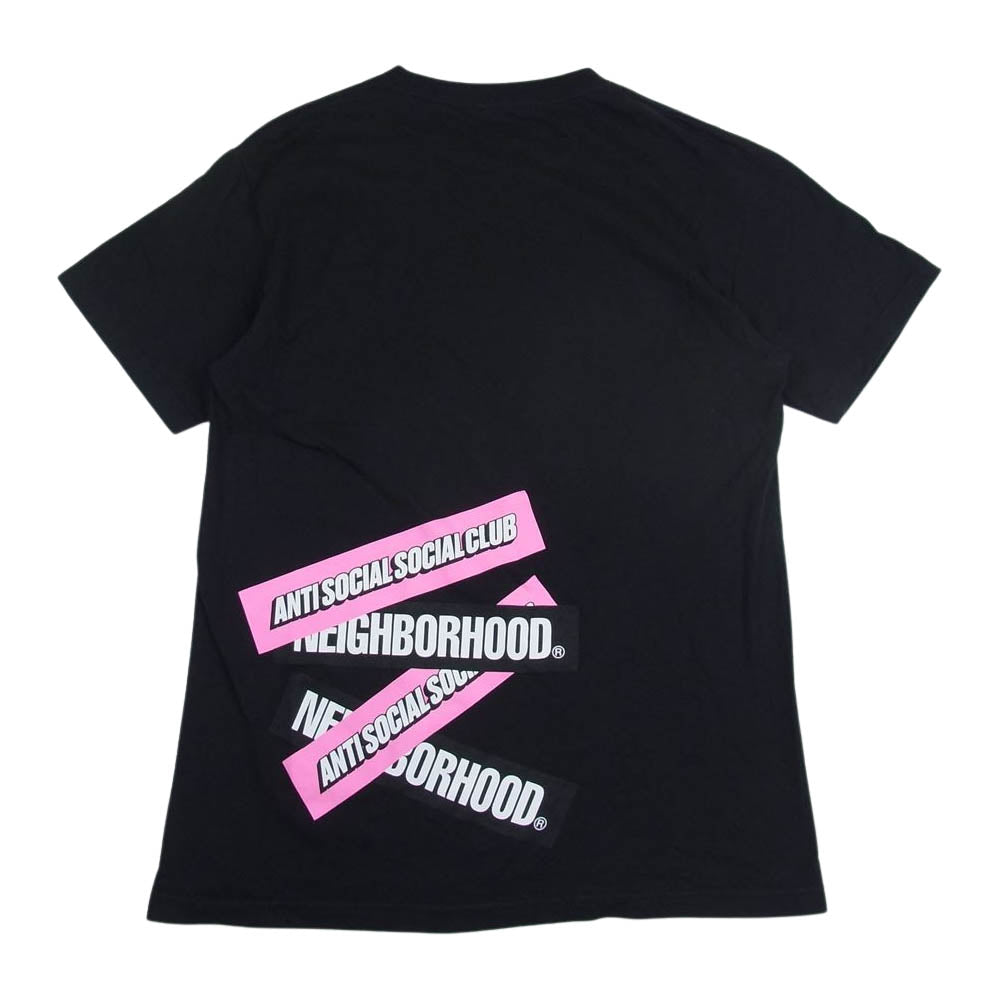 NEIGHBORHOOD ネイバーフッド 19AW 192GEASN-STM01S ANTI SOCIAL SOCIAL CLUB LOGO STUCK ON YOU TEE アンチソーシャルソーシャルクラブ ロゴプリント クルーネック Tシャツ ブラック系 M【中古】
