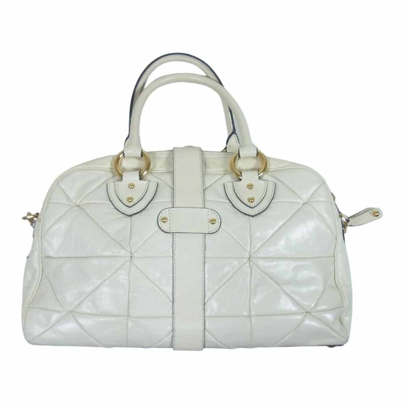 MARC JACOBS マークジェイコブス レザー チェーン 2WAY ハンド ショルダー バッグ ホワイト系【中古】