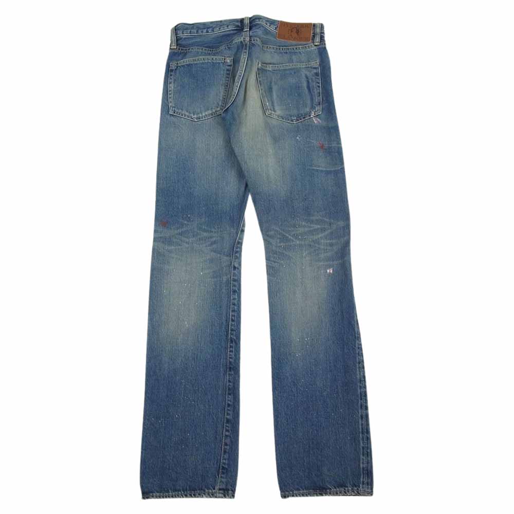 HYSTERIC GLAMOUR ヒステリックグラマー 0231AP02 PF加工 ペンキ クラッシュ スリム ストレート デニム パンツ インディゴブルー系 28【中古】