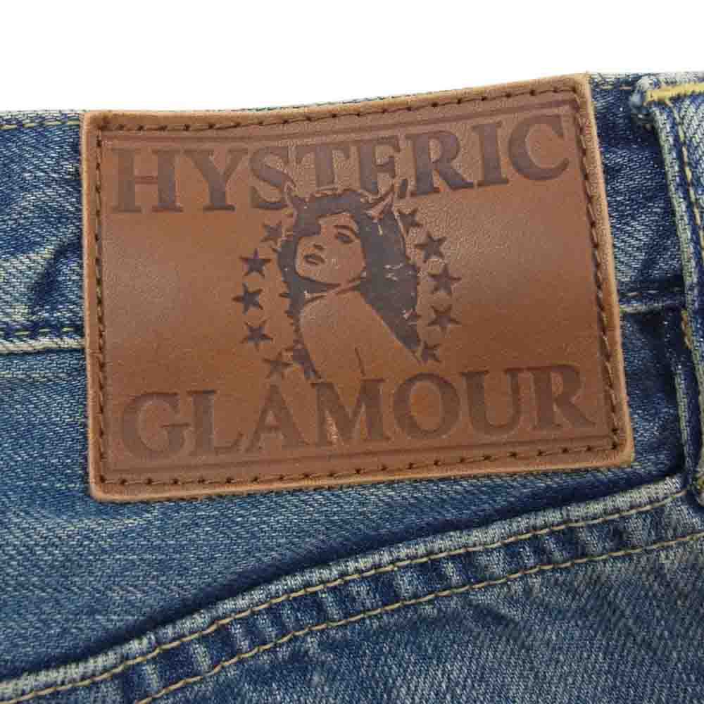 HYSTERIC GLAMOUR ヒステリックグラマー 0231AP02 PF加工 ペンキ クラッシュ スリム ストレート デニム パンツ インディゴブルー系 28【中古】