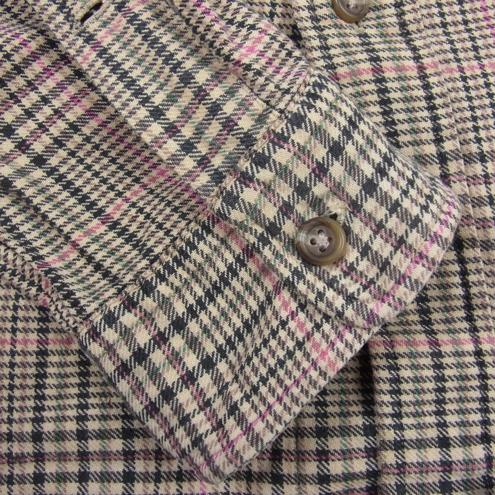 POLO RALPH LAUREN ポロ・ラルフローレン 90s チェック 長袖 シャツ ライトブラウン系 L【中古】