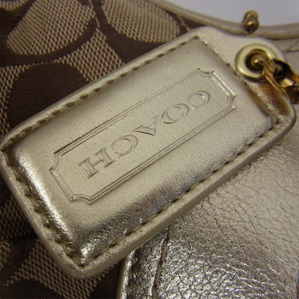 COACH コーチ F14380 プリーテッドサッチェル エルゴシグネチャー ハンド バッグ ブラウン系【中古】