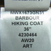 Barbour バブアー NWX1673GN31 HIKING COAT 3ワラント オイルド ハイキング コート モルドバ製 カーキ系 36【中古】