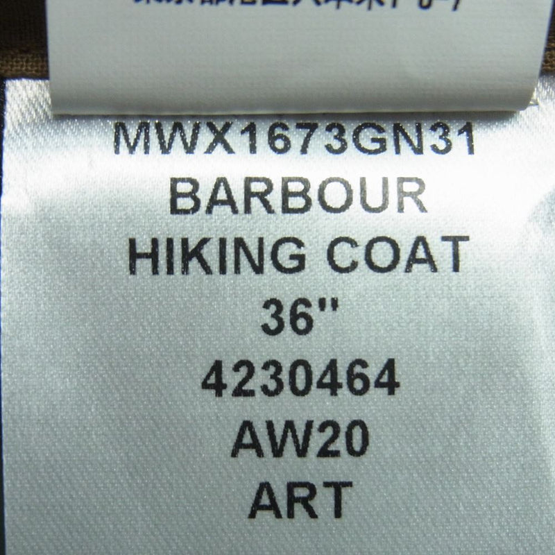 Barbour バブアー NWX1673GN31 HIKING COAT 3ワラント オイルド ハイキング コート モルドバ製 カーキ系 36【中古】