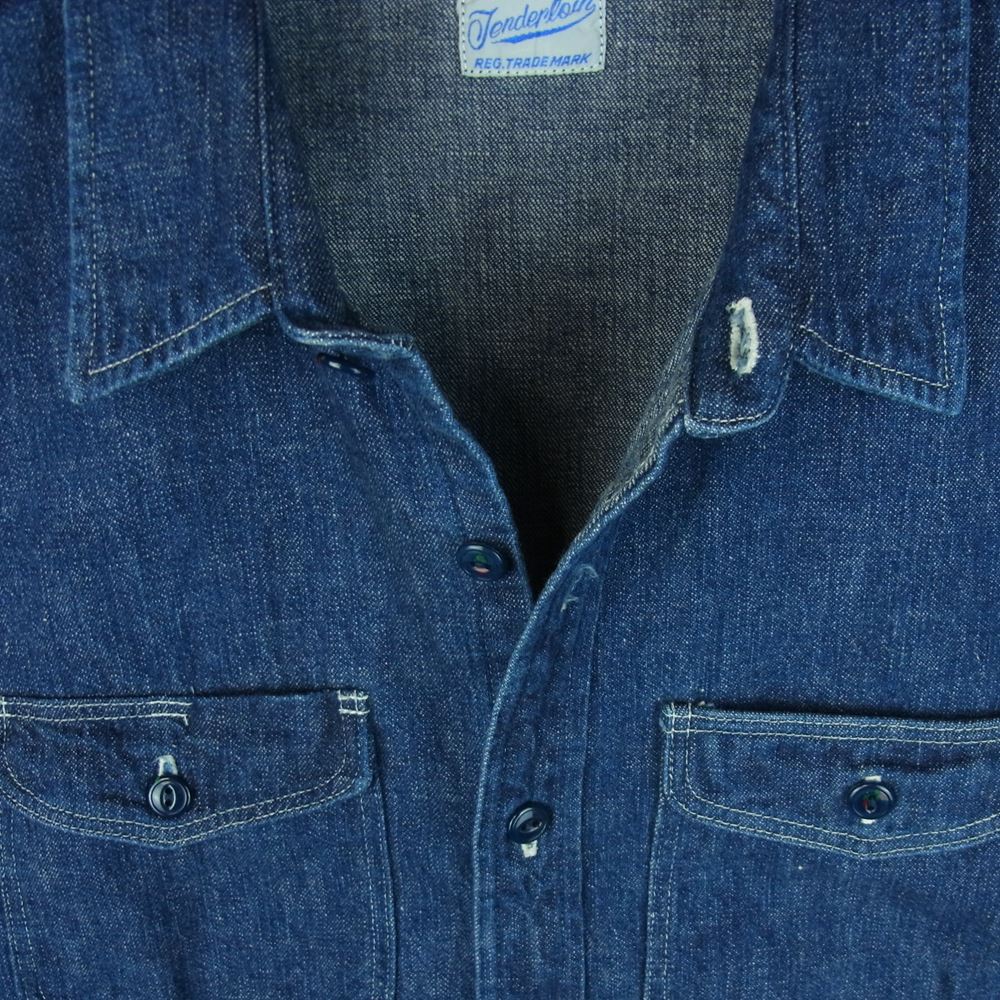 TENDERLOIN テンダーロイン T-DENIM SHT デニム 長袖 シャツ コットン 日本製 インディゴブルー系 XS【中古】