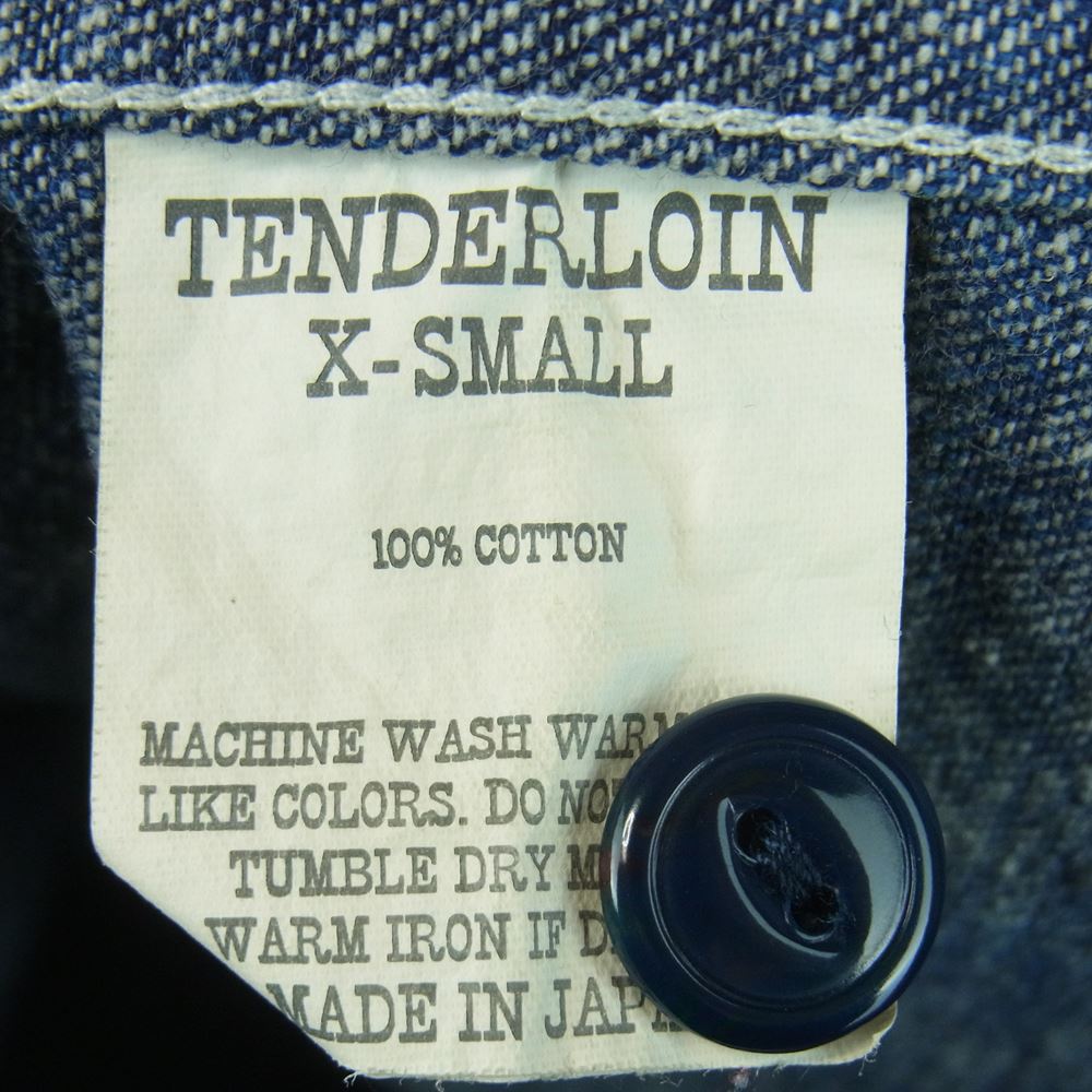 TENDERLOIN テンダーロイン T-DENIM SHT デニム 長袖 シャツ コットン 日本製 インディゴブルー系 XS【中古】