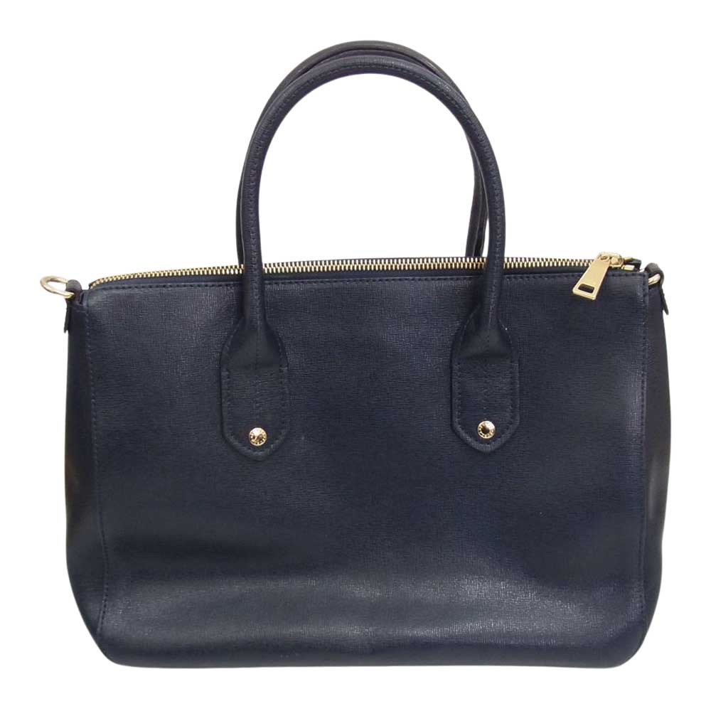 Furla フルラ 2WAY ショルダー ハンド バッグ ネイビー系【中古】