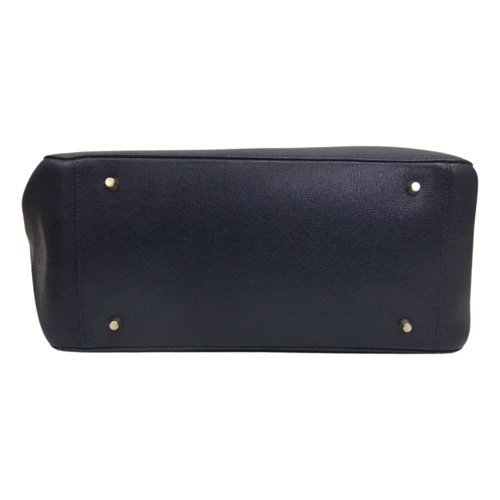 Furla フルラ 2WAY ショルダー ハンド バッグ ネイビー系【中古】